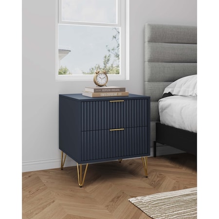 Manhattan Comfort DUMBO 2.0 Nightstand in Midnight Blue NS002-MB